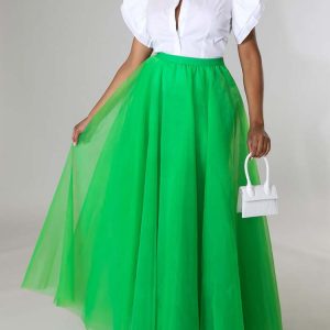 High Waist Solid Color Cargo Skirt - Y2K Aesthetic Fashion Essential for Trendy Outfits