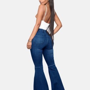 High-Waisted Y2K Bell-Bottom Jeans for Trendy Grunge and Coquette Aesthetic Outfits