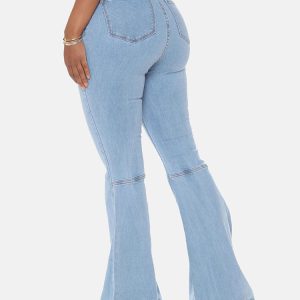 High-Waisted Y2K Bell-Bottom Jeans for Trendy Grunge and Coquette Aesthetic Outfits