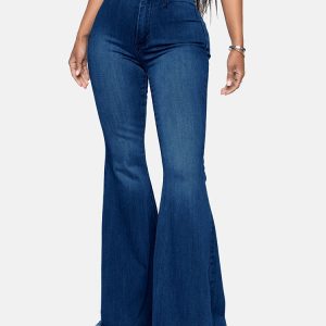 High-Waisted Y2K Bell-Bottom Jeans for Trendy Grunge and Coquette Aesthetic Outfits