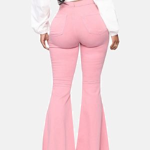 High-Waisted Y2K Bell-Bottom Jeans for Trendy Grunge and Coquette Aesthetic Outfits