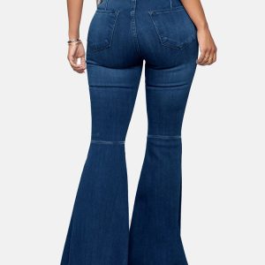 High-Waisted Y2K Bell-Bottom Jeans for Trendy Grunge and Coquette Aesthetic Outfits