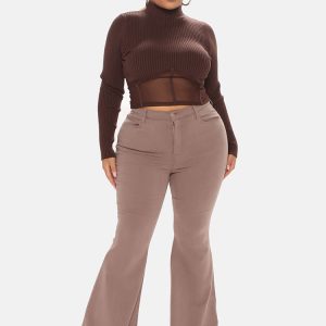 High-Waisted Y2K Bell-Bottom Jeans for Trendy Grunge and Coquette Aesthetic Outfits