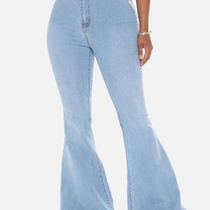 High-Waisted Y2K Bell-Bottom Jeans for Trendy Grunge and Coquette Aesthetic Outfits