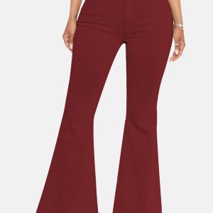 High-Waisted Y2K Bell-Bottom Jeans for Trendy Grunge and Coquette Aesthetic Outfits