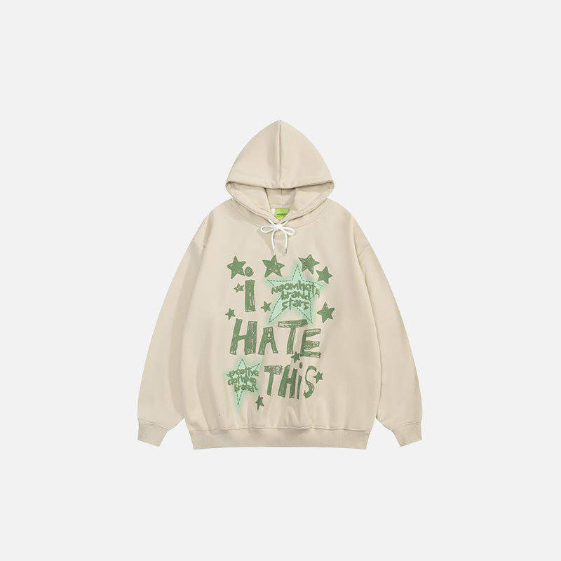 I Hate This Y2K Aesthetic Letter Print Comfy Hoodie for Grunge and Coquette Styles