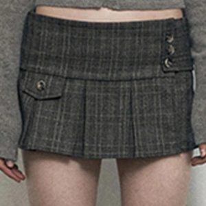 Irregular Hem Slimming Button-Up Mini Skirt for Y2K Fashion and Coquette Aesthetic