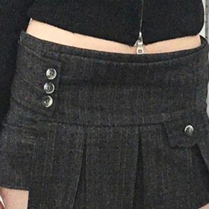 Irregular Hem Slimming Button-Up Mini Skirt for Y2K Fashion and Coquette Aesthetic