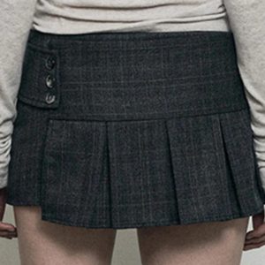 Irregular Hem Slimming Button-Up Mini Skirt for Y2K Fashion and Coquette Aesthetic