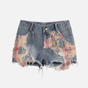 Lace Crop Jorts with Heavy Craftsmanship for Y2K Fashion and Coquette Aesthetic Outfits