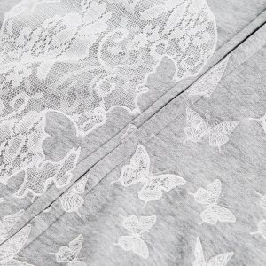 Lace Heart Butterfly Y2K Hoodie - Cute Aesthetic Top for Coquette and Grunge Styles