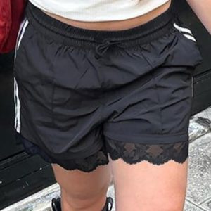 Lace Patchwork Colorful Striped Shorts - Y2K Aesthetic Fashion for Trendy Outfits