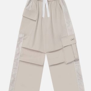 Lace Patchwork Y2K Cargo Pants for a Chic Coquette Aesthetic Look