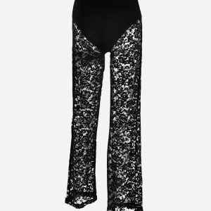 Lace Sheer Pants for Y2K Aesthetic: Trendy Grunge Style with a Touch of Coquette Fashion