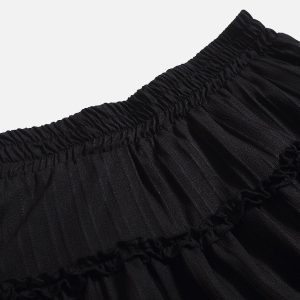 Lace Texture Wrinkle Skirt - Y2K Aesthetic Grunge Style for Trendy Outfits