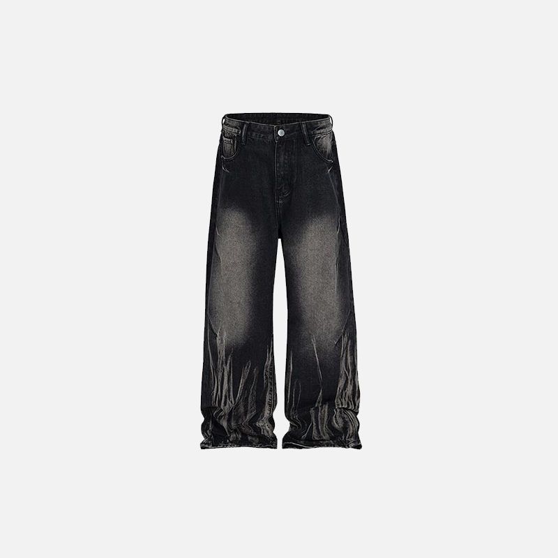 Laser Textured Y2K Straight Denim Pants for Trendy Aesthetic Outfits and Everyday Style