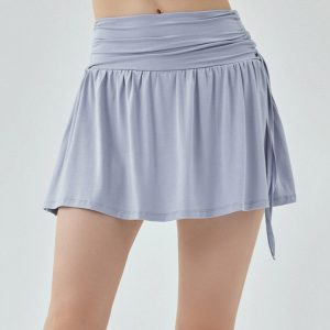 Lavender Y2K Aesthetic Tennis Skirt for Coquette and Grunge Style Outfits