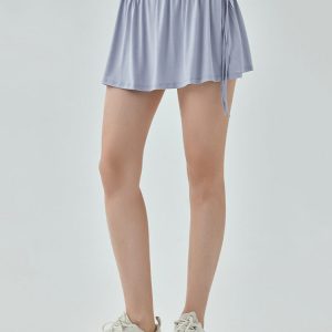 Lavender Y2K Aesthetic Tennis Skirt for Coquette and Grunge Style Outfits