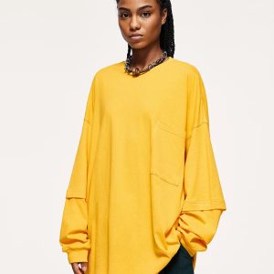 Layered Sleeve Pocket Sweatshirt - Y2K Fashion Essential for Cozy Aesthetic Outfits