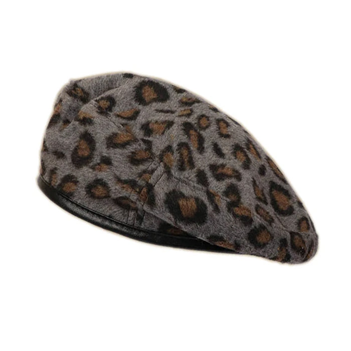 Leopard Print Beret Hat - Y2K Fashion Accessory for Coquette and Grunge Aesthetic Outfits