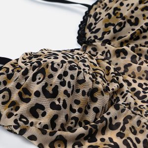 Leopard Print Bow Cami Top - Y2K Fashion Cute Top for Coquette Aesthetic Outfits