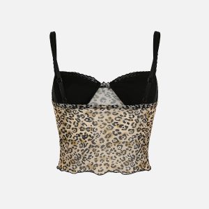 Leopard Print Bow Cami Top - Y2K Fashion Cute Top for Coquette Aesthetic Outfits