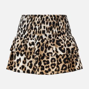 Leopard Print Cargo Skirt - Y2K Fashion Statement for Aesthetic Outfits