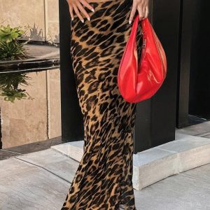 Leopard Print Cargo Skirt - Y2K Fashion Statement for Aesthetic Outfits