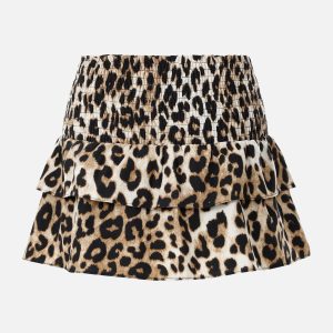 Leopard Print Cargo Skirt - Y2K Fashion Statement for Aesthetic Outfits