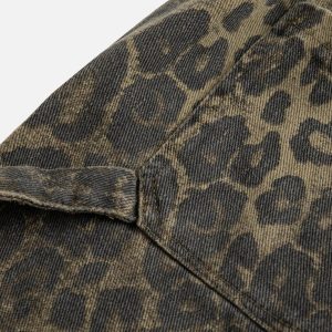 Leopard Print Drawstring Cargo Shorts for Y2K Aesthetic Outfits and Comfy Summer Style