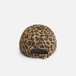 Leopard Print Fringe Washed Cap - Y2K Aesthetic Accessory for Trendy Outfits