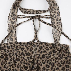 Leopard Print Ruffle Crop Top - Y2K Aesthetic Cute Cami for Trendy Outfits