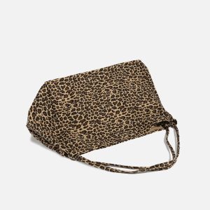 Leopard Print Tote Bag - Y2K Aesthetic Chic for Stylish Outfits and Everyday Use