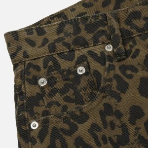 Leopard Print Y2K Cargo Shorts for Trendy Coquette and Grunge Aesthetic Outfits