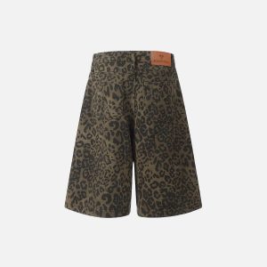 Leopard Print Y2K Cargo Shorts for Trendy Coquette and Grunge Aesthetic Outfits