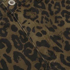 Leopard Print Y2K Cargo Shorts for Trendy Coquette and Grunge Aesthetic Outfits