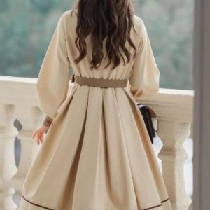 Light Academia Aesthetic Midi Dress - Elegant Vintage Style for Timeless Fashion