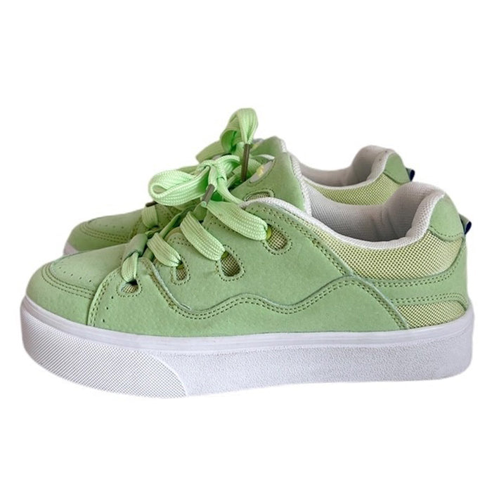 Light Green Y2K Skater Sneakers for Trendy Aesthetic Outfits and Comfy Street Style