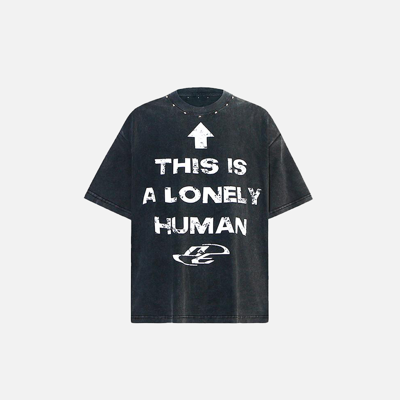 Lonely Human Y2K Graphic Tee - Aesthetic Grunge Style for Trendy Outfits