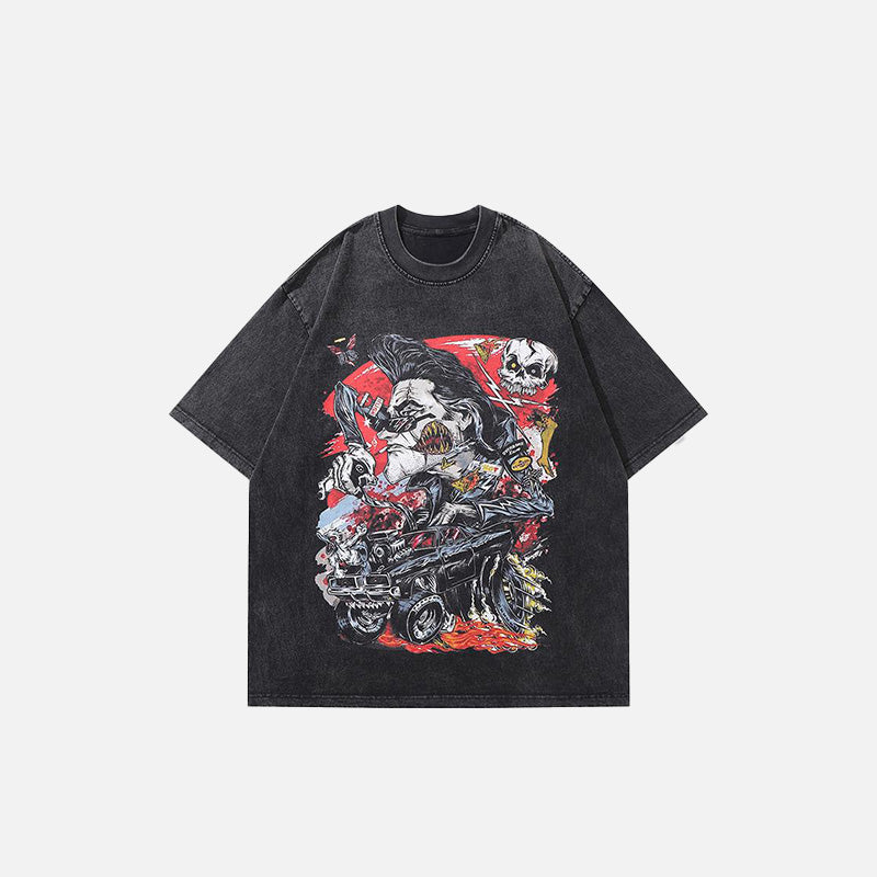 Loose Angry Anime Graphic Tee - Y2K Aesthetic Streetwear for Trendy Outfits