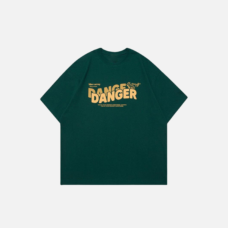 Loose Danger Graphic Tee - Y2K Aesthetic Top for Grunge and Coquette Styles