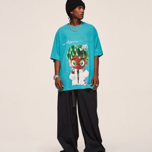 Loose Green Algae Graphic Tee - Y2K Aesthetic Top for Trendy Outfits