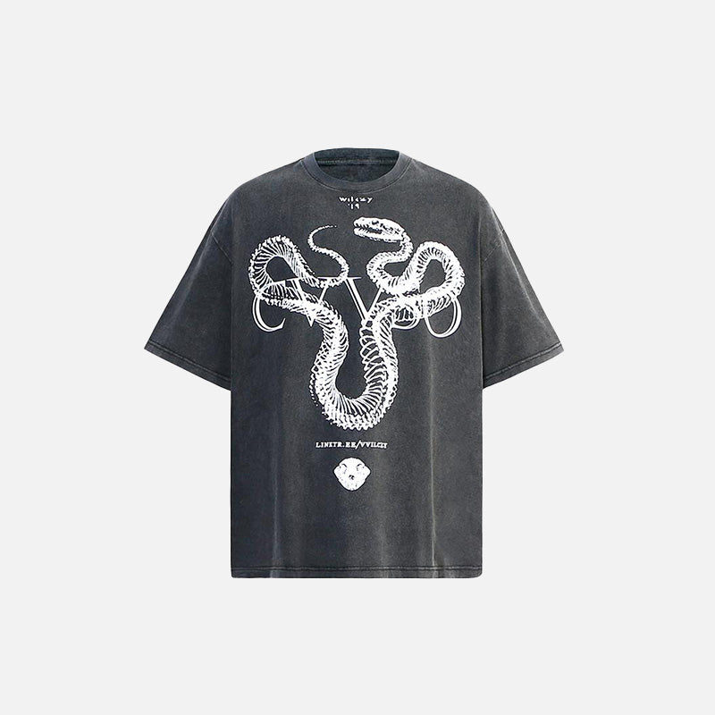 Loose Serpent Strike Venom Tee - Y2K Grunge Aesthetic Graphic Top for Edgy Outfits