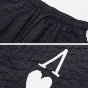 Love & Peace Solid Texture Y2K Aesthetic Shorts for Comfy Coquette Style Outfits