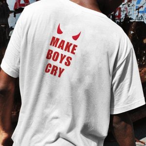 Make Boys Cry Tee - Y2K Aesthetic Graphic Top for Coquette and Grunge Styles