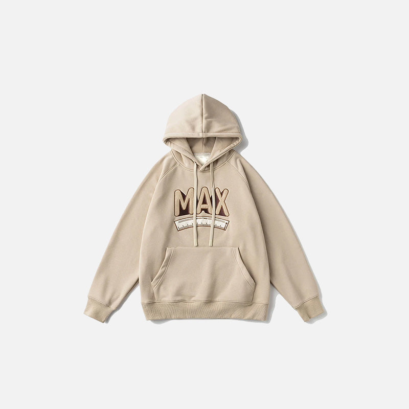 Max Embroidered Oversized Y2K Hoodie - Comfy Grunge Aesthetic Top for Effortless Style