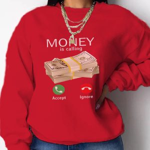 Money Is Calling Y2K Aesthetic Sweatshirt - Comfy Vintage Style for Trendy Outfits