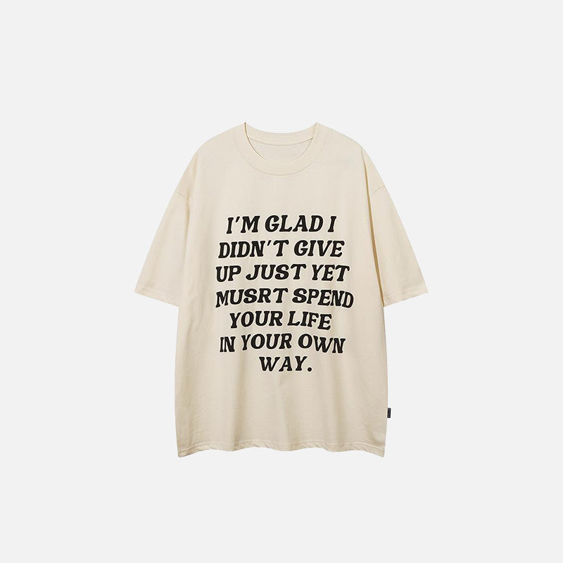 Motivation Letter Print T-Shirt - Y2K Aesthetic Cute Top for Coquette and Grunge Styles