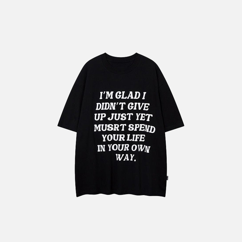 Motivation Letter Print T-Shirt - Y2K Aesthetic Cute Top for Coquette and Grunge Styles