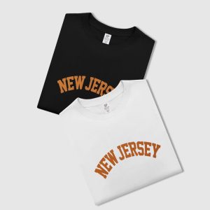 New Jersey Y2K Aesthetic Letter Print T-Shirt - Trendy Vintage Style Top